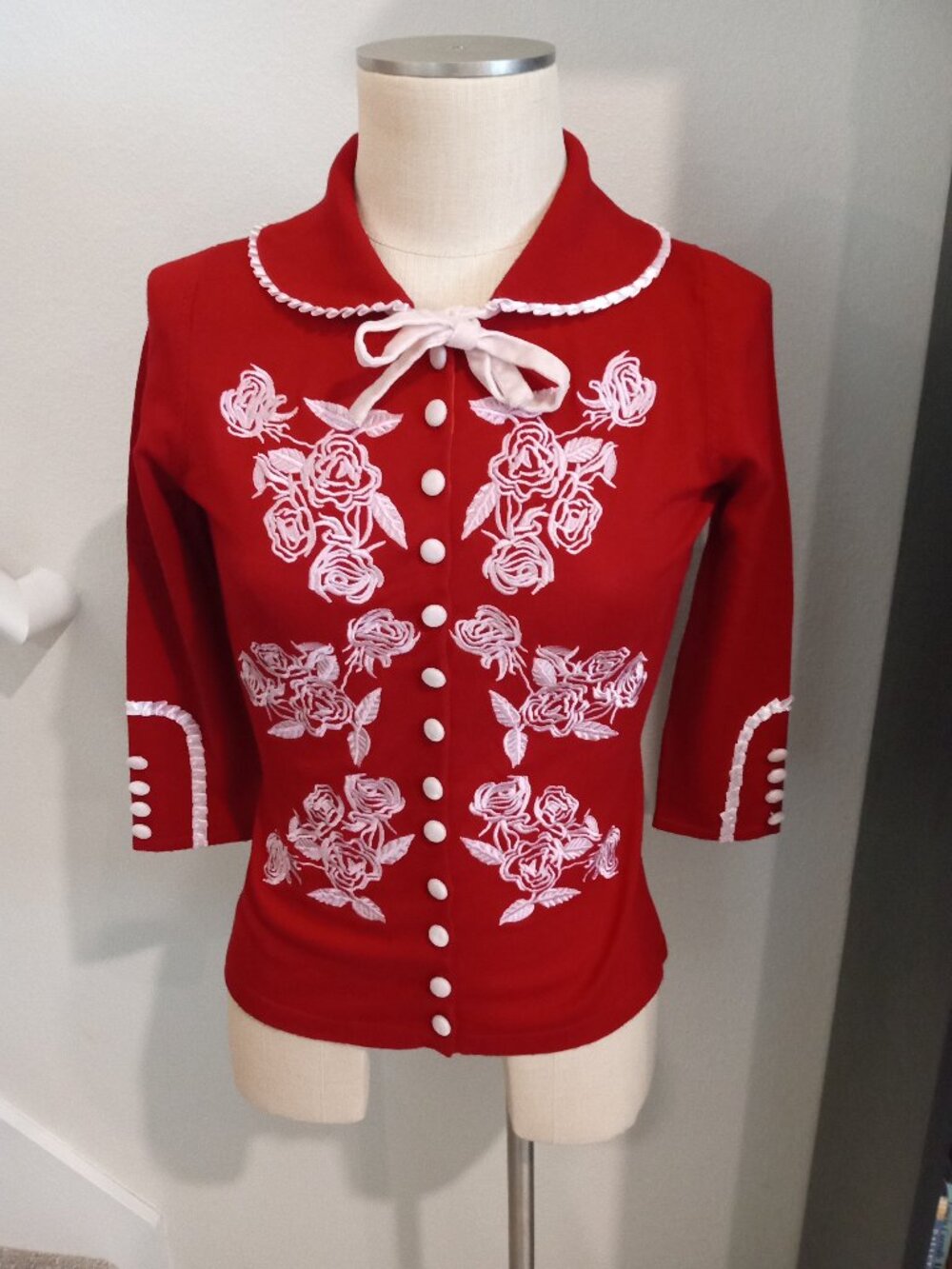 RARE Dita Von Teese Wheels and Dollbaby Red and Pink Cardigan BOX INCLUDED
